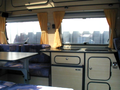 Interieur van de camper